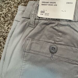 American Eagle Dreamy Drape Baggy Wide Leg Pants - Gray